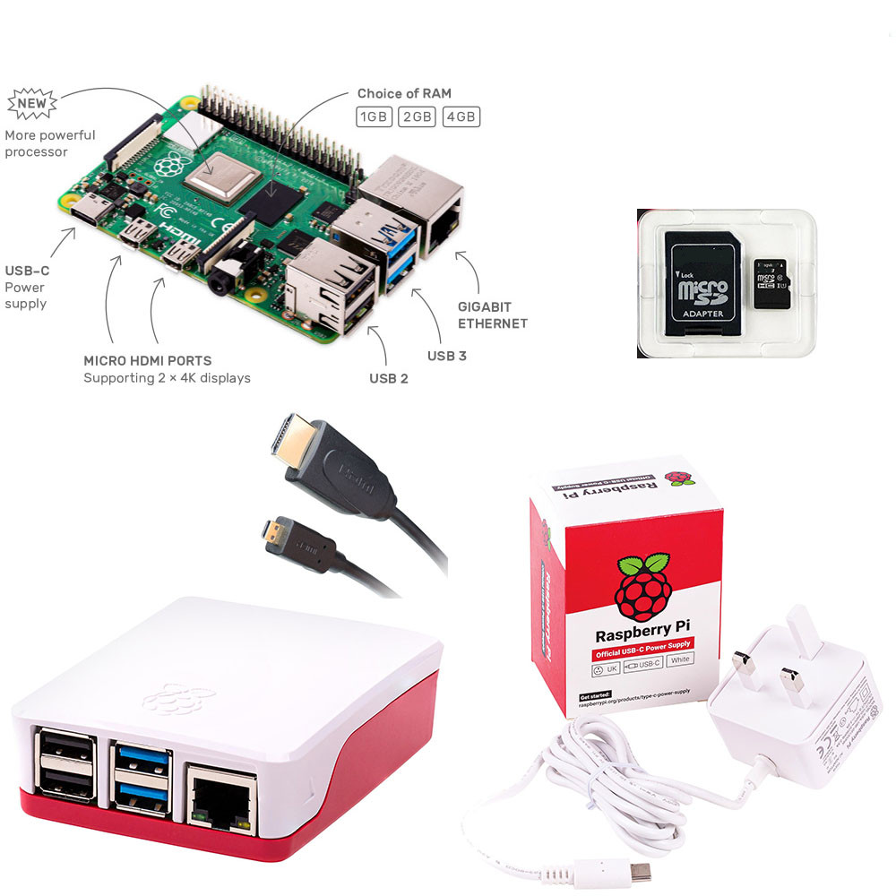 Raspberry Pi - RPI4-MODBP-4GB-Kit-RW -   