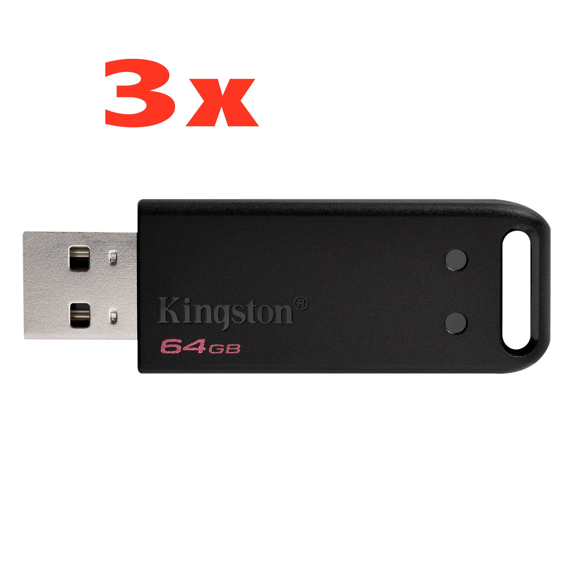 Kingston - DT20-64GB-3P - התמונה להמחשה בלבד