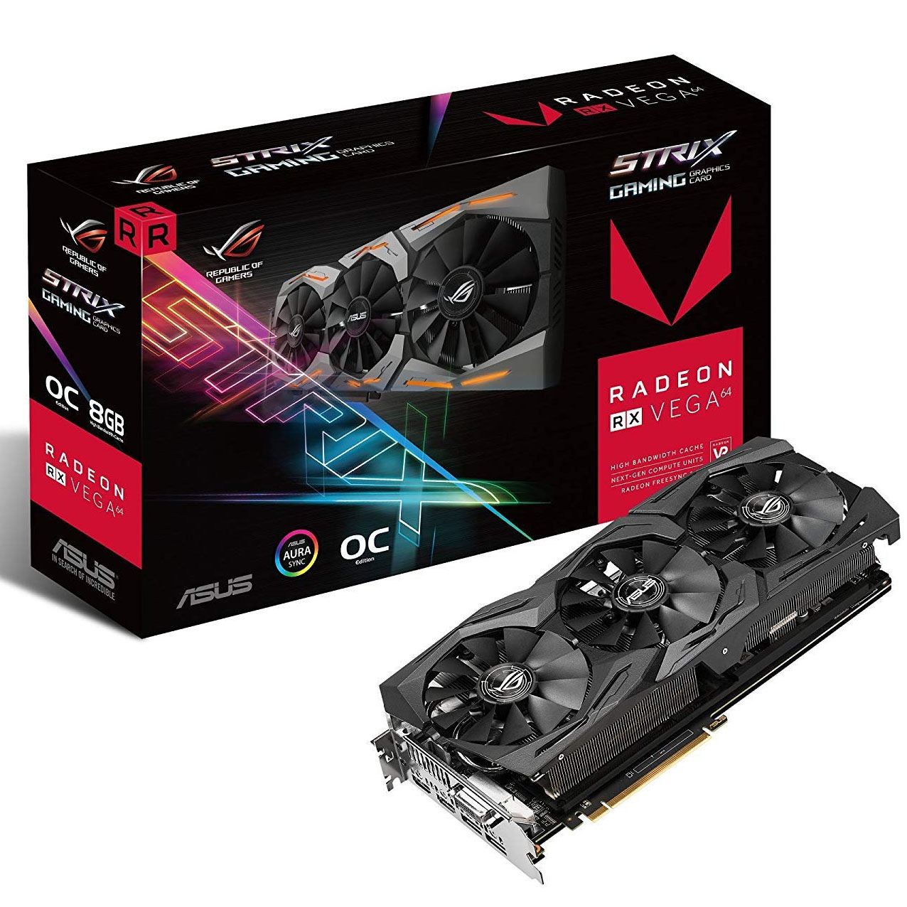 ASUS - ROG-STRIX-RXVEGA64-O8G-GAMING - התמונה להמחשה בלבד